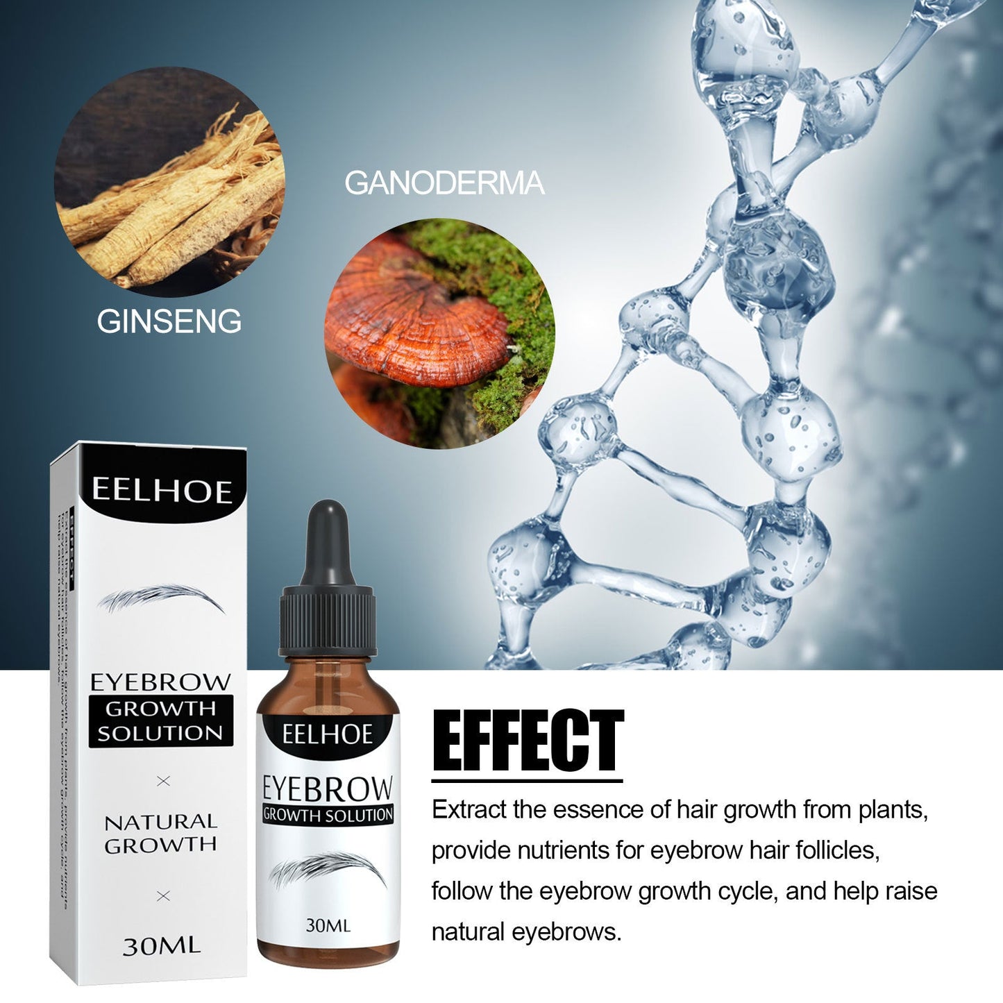 EELHOE Eyebrow Liquid Dark Thick Natural Oil Eyebrow Repair Mild Moisturizing Treatment